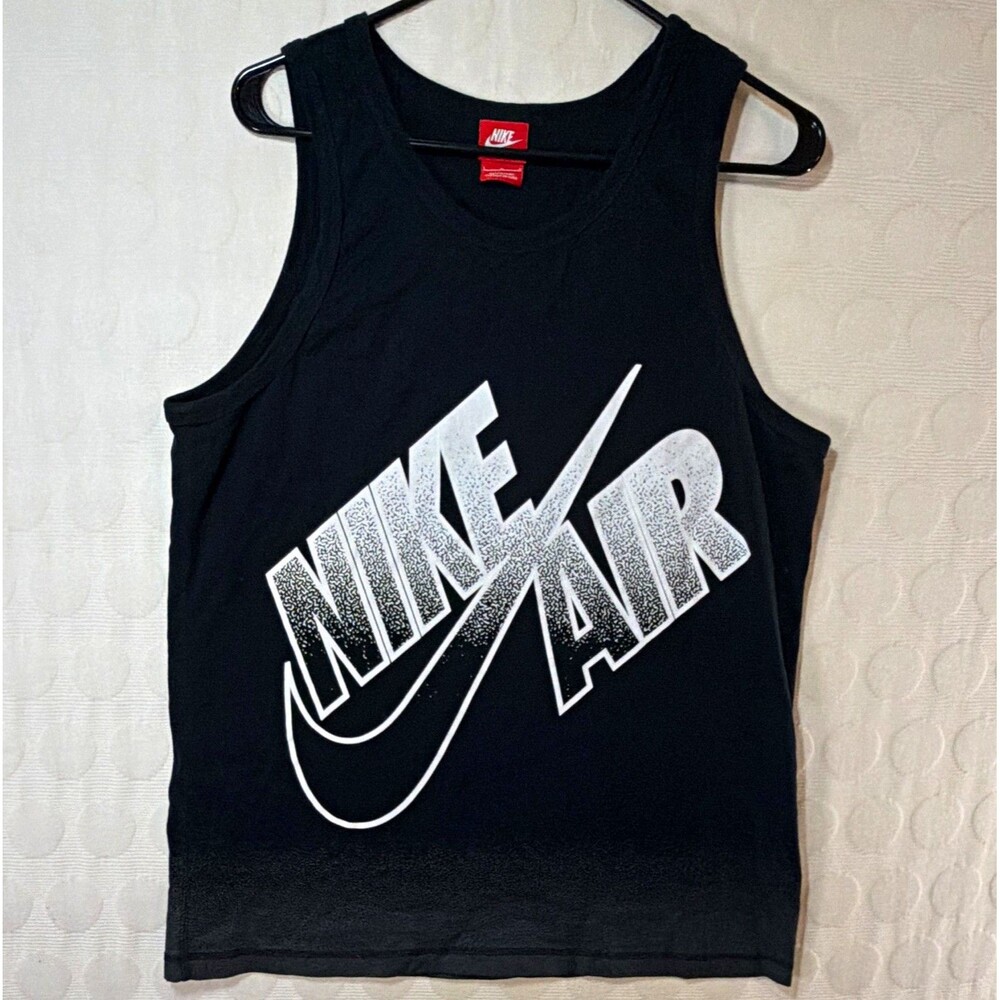 Nike Air Men’s Tank Top Size L Black White Graphic Logo Sleeveless Shirt
